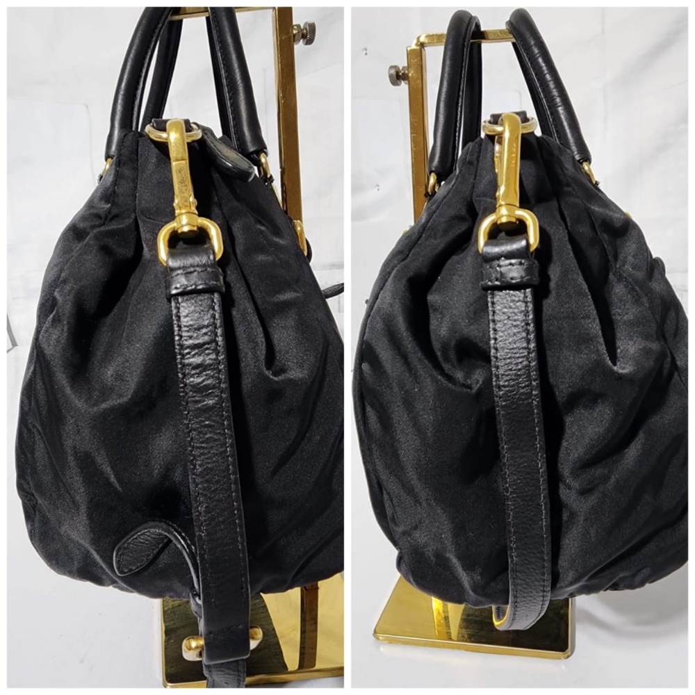 Authentic Prada Convertible Satchel Tessuto Bag Black - Picture 12 of 13